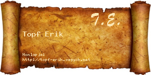 Topf Erik névjegykártya